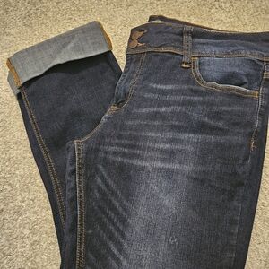 Cropped Dark Blue Jeans